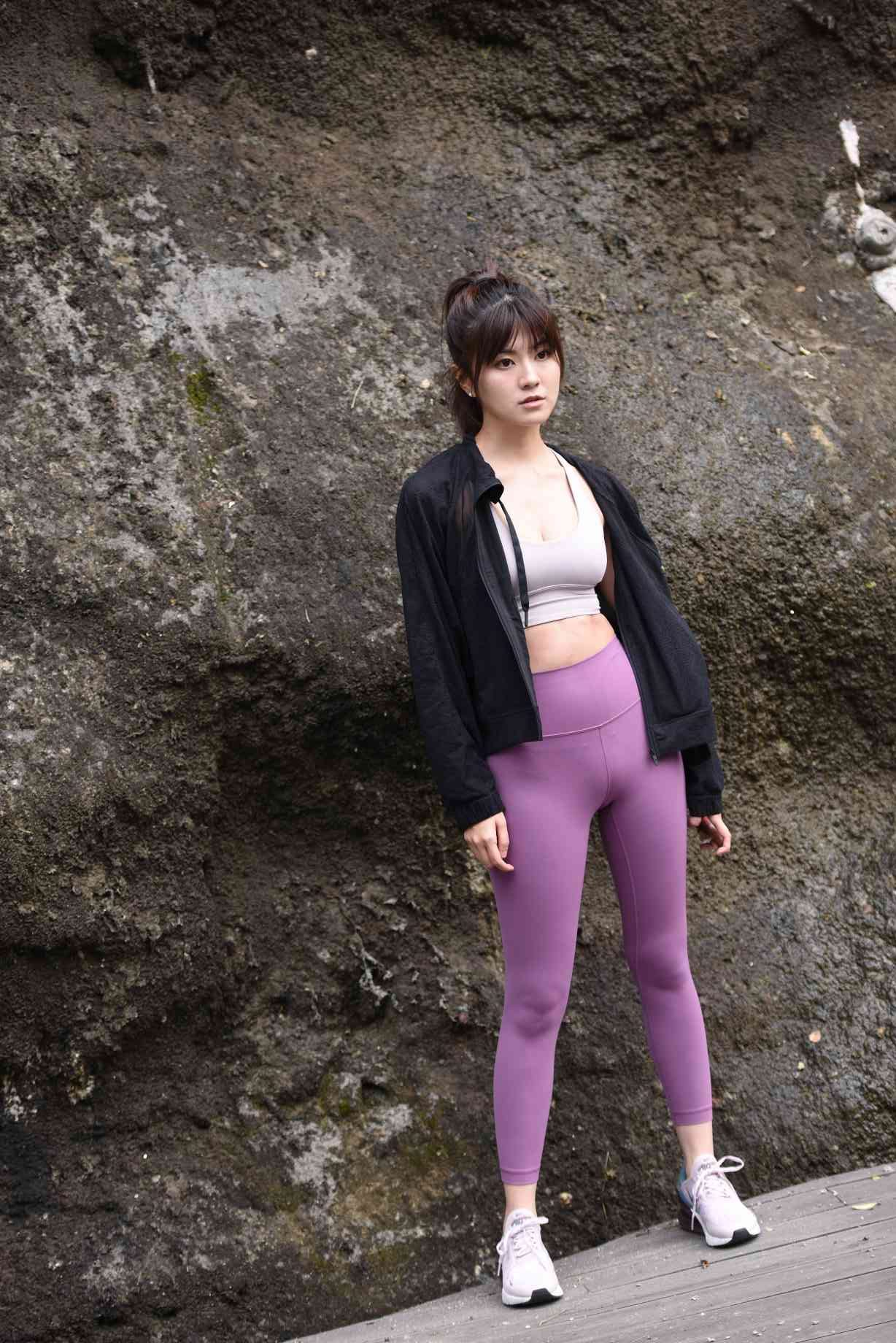 图片[3]-香芋色瑜伽裤高马尾女孩【111P】04039-q图库摄影套图图片大全