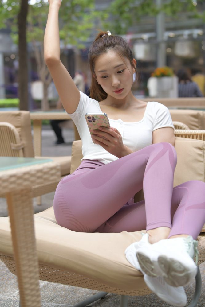 图片[6]-香芋色瑜伽裤高马尾漂亮女孩J2206 545P1V-19.1GB-q图库摄影套图图片大全