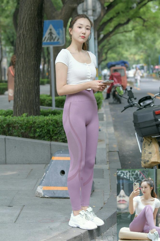 图片[5]-香芋色瑜伽裤高马尾漂亮女孩J2206 545P1V-19.1GB-q图库摄影套图图片大全