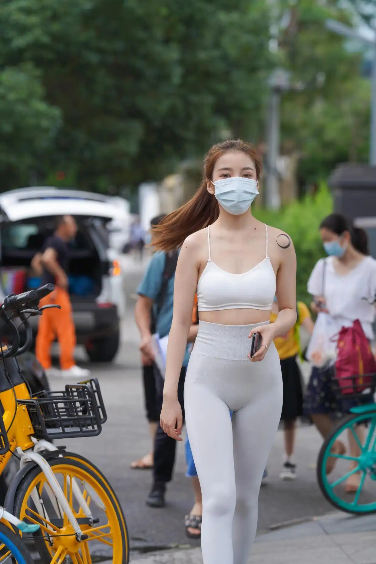 灰色瑜伽裤女孩 J1323 723P4V-17.9GB-q图库摄影套图图片大全