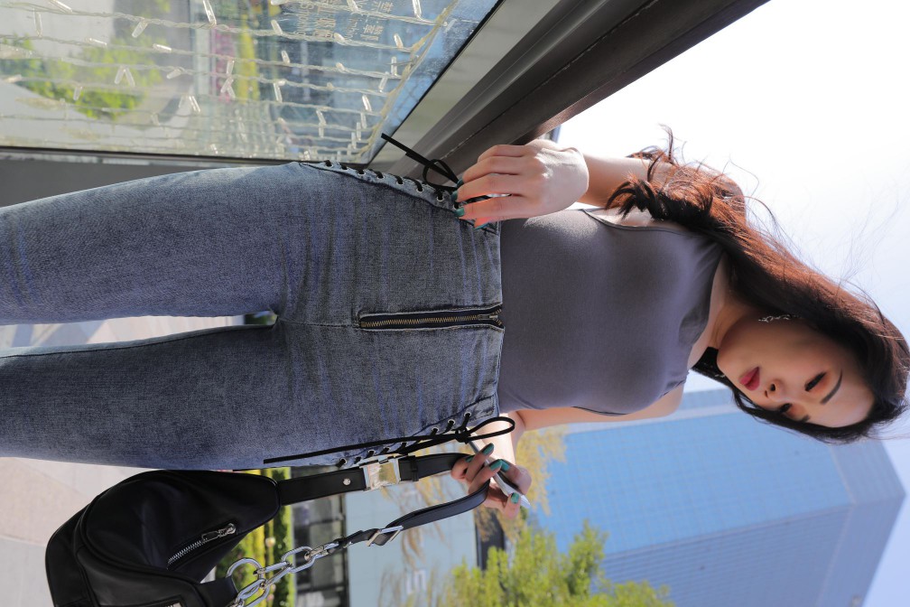 漂亮的紧身牛仔裤长发女孩【474P】00059-q图库摄影套图图片大全