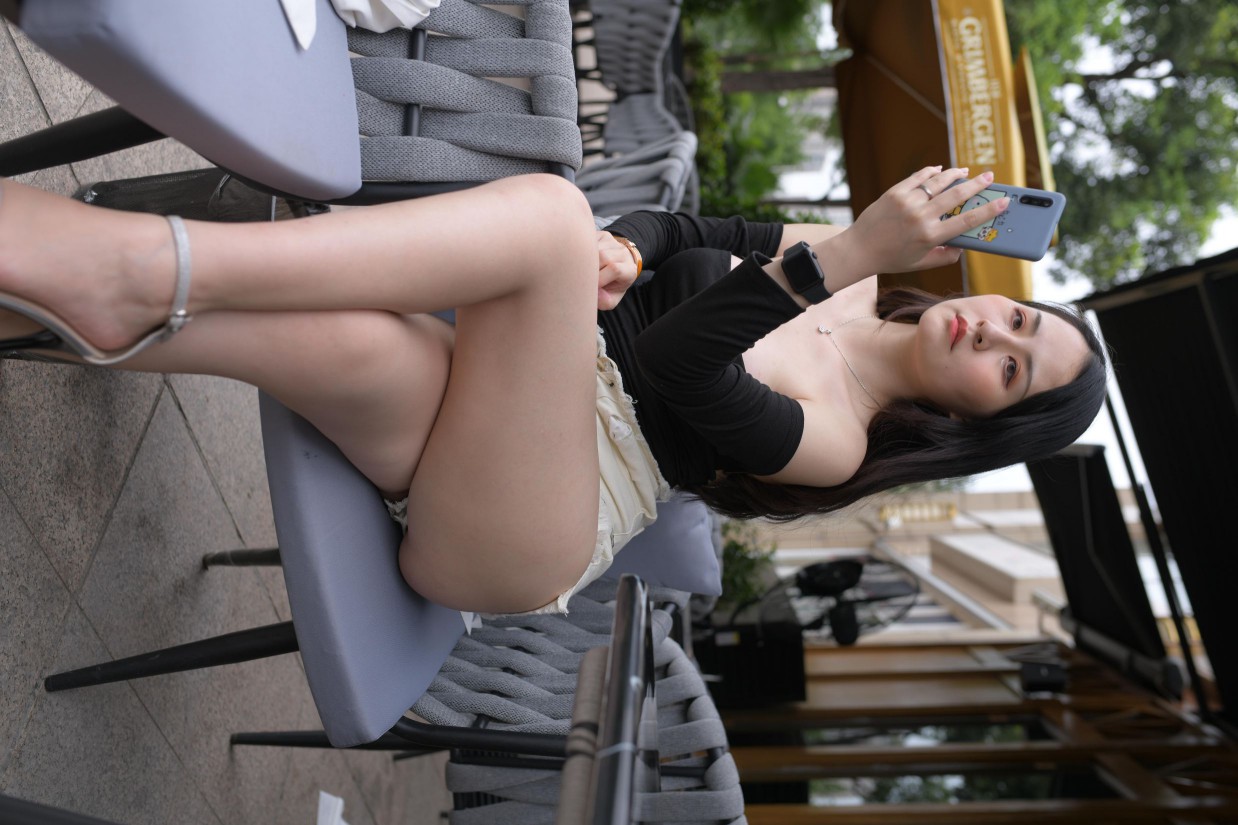 白色短裤的女生笑的很开心【177P】00035-q图库摄影套图图片大全