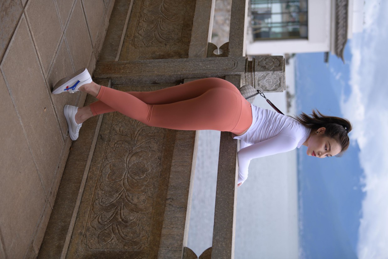 图片[5]-橙色瑜伽裤的高马尾姑娘【615P】00051-q图库摄影套图图片大全