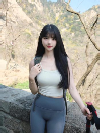 图片[9]-爱爬山的瑜伽裤MM，太甜美了！~-q图库摄影套图图片大全