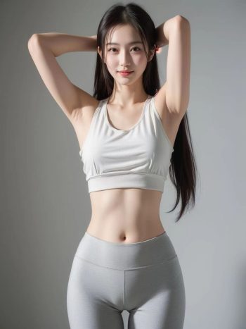 AI瑜伽裤清纯妹子系列图-q图库摄影套图图片大全